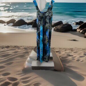 Batik World Gazapati XXL Built In Bra Maxi Tropical  Dress Ruched Euro Summer